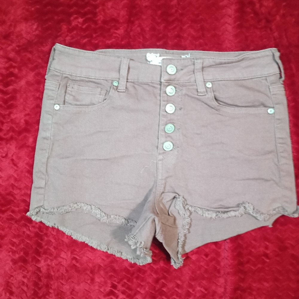 Anthropologie Brown Button-Up Shorts